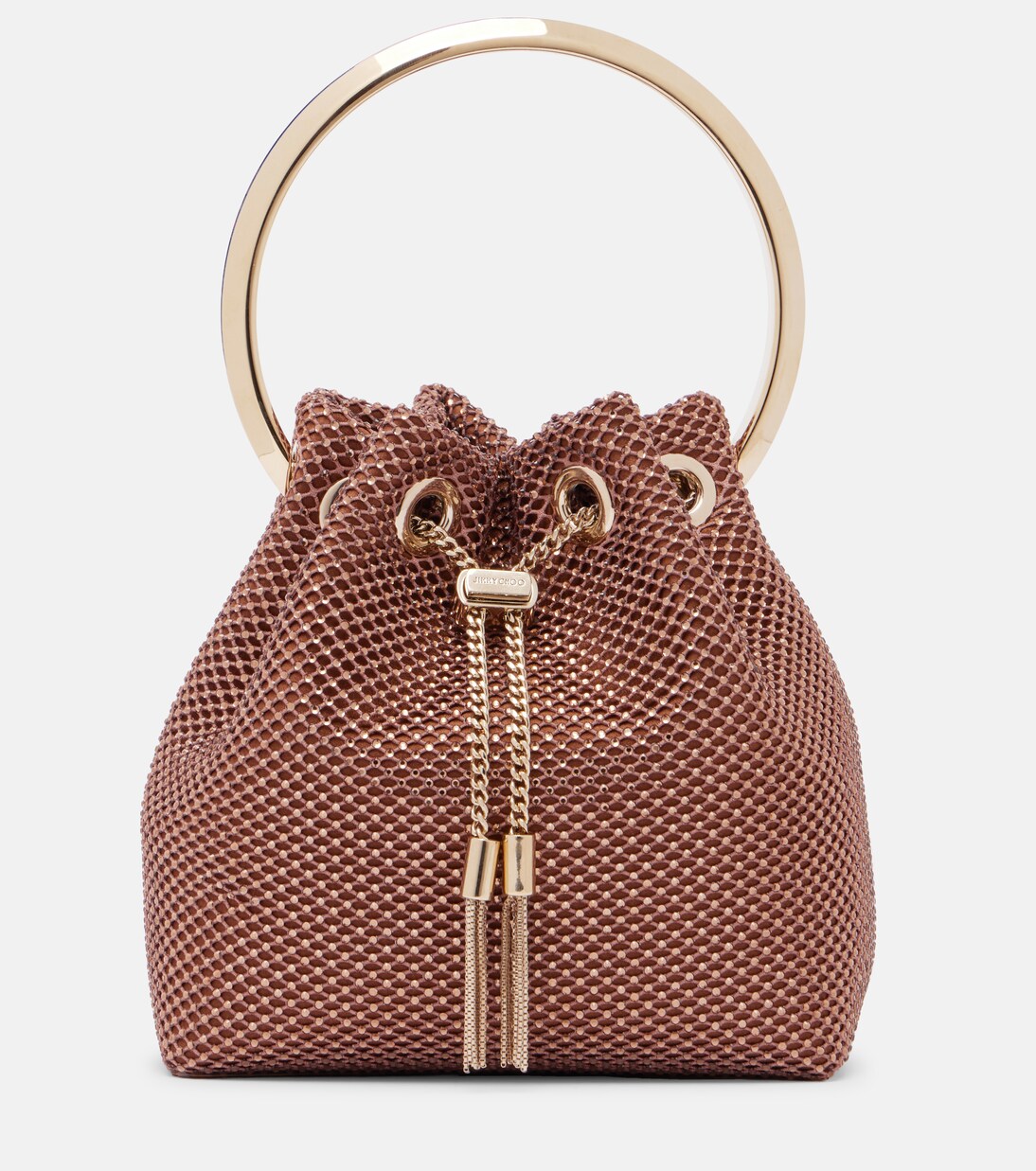 Bon Bon Small embellished satin bucket bag | Jimmy Choo