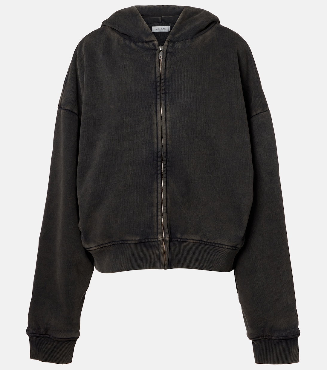 Thermal cotton fleece zip-up hoodie  | Entire Studios