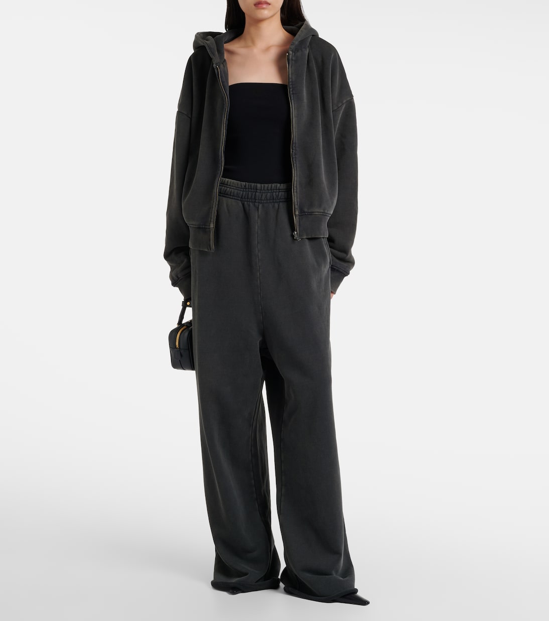Thermal cotton fleece zip-up hoodie  | Entire Studios