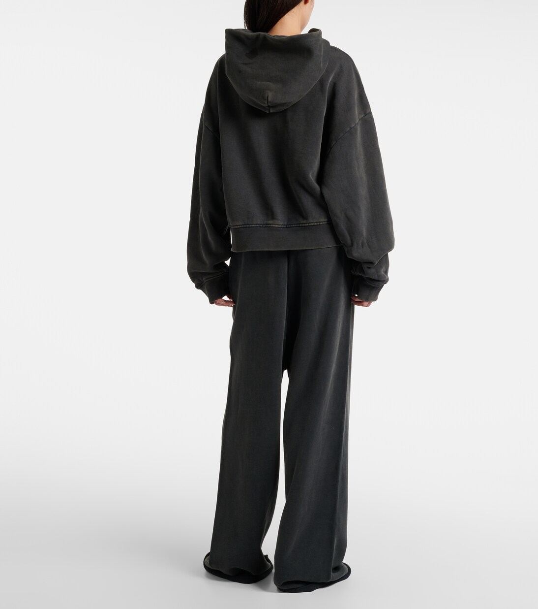 Thermal cotton fleece zip-up hoodie  | Entire Studios