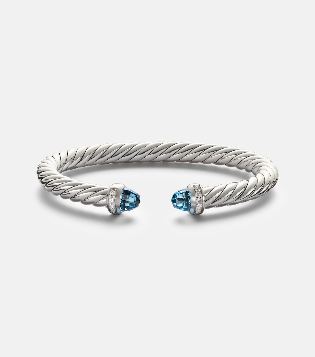 Pulsera Cable Flex®  de plata de ley (925) con diamantes y topacios | David Yurman