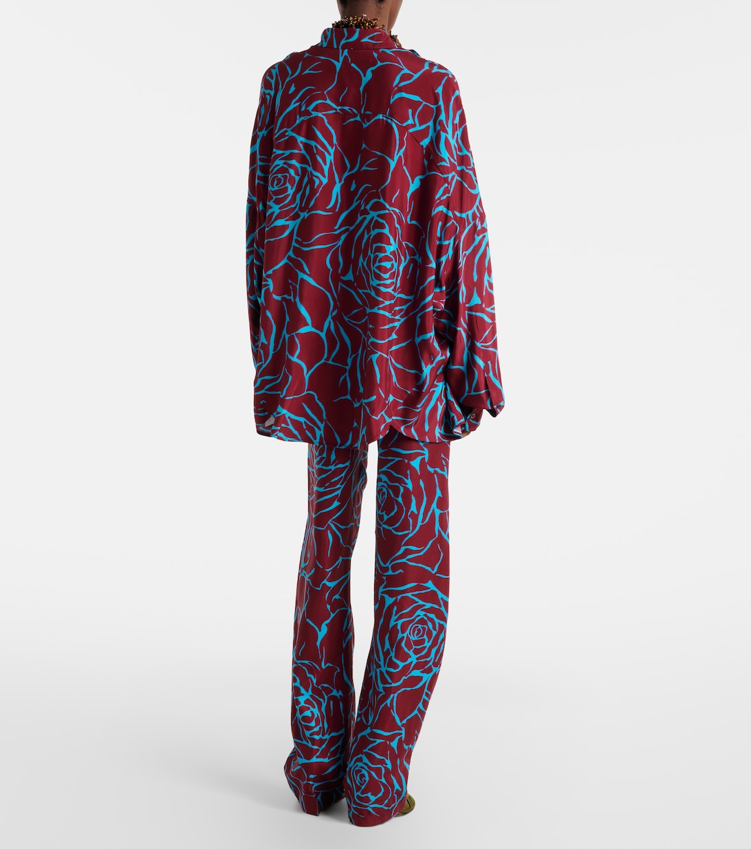 Floral jersey straight pants | Dries Van Noten