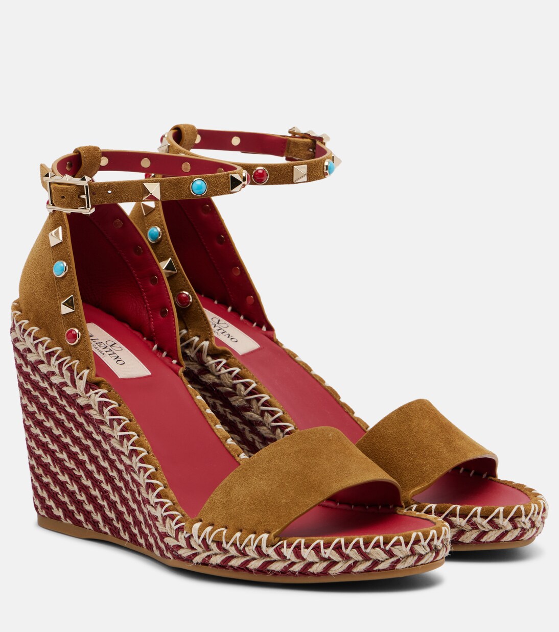 Rockstud suede wedge sandals | Valentino Garavani