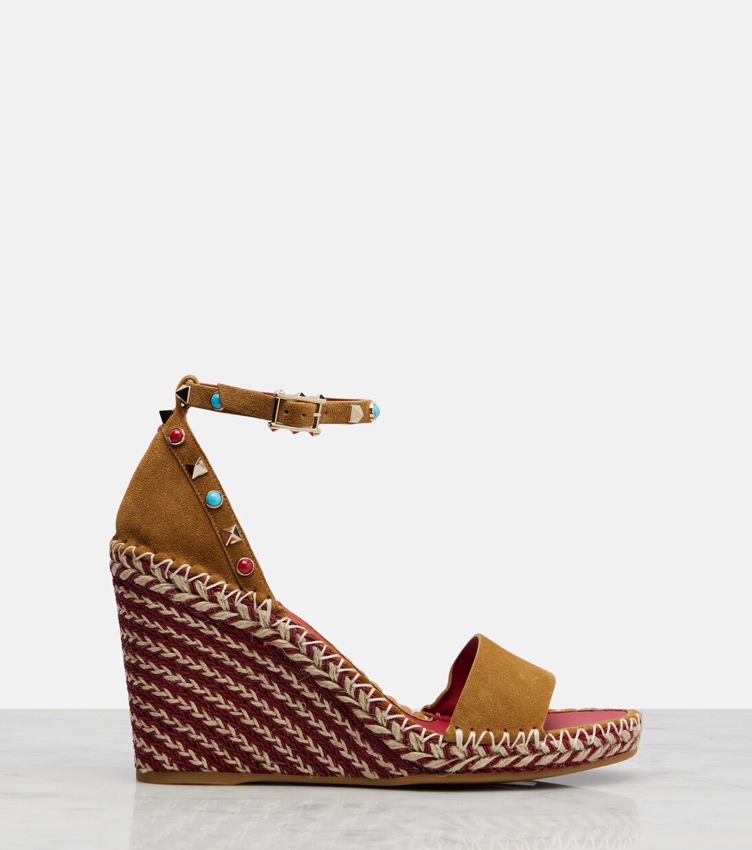 Rockstud suede wedge sandals | Valentino Garavani