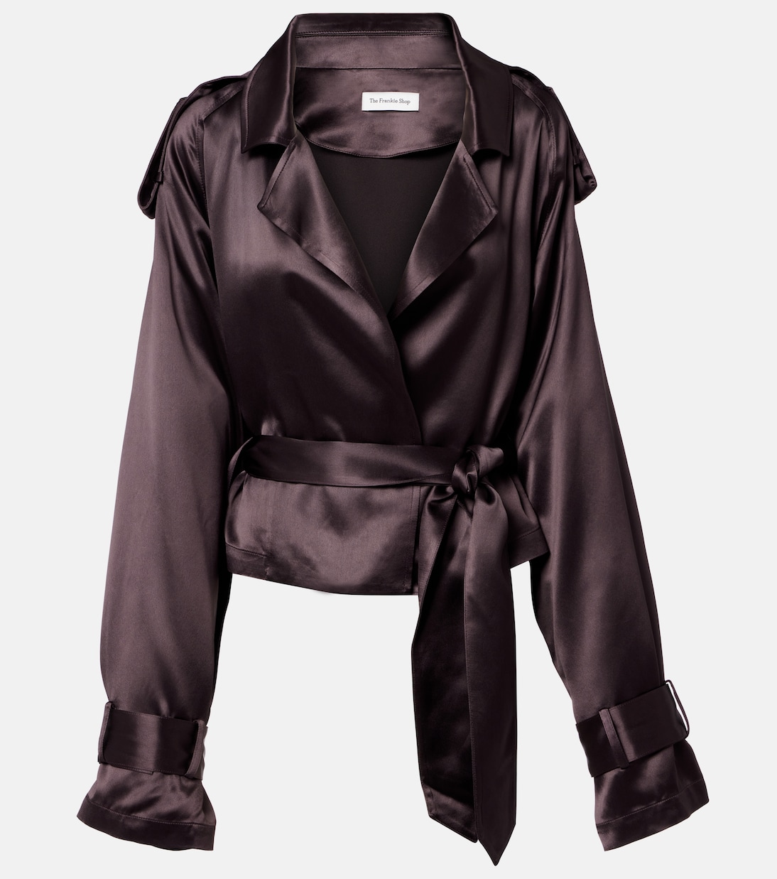 Cropped-Trenchcoat Simona aus Satin | The Frankie Shop