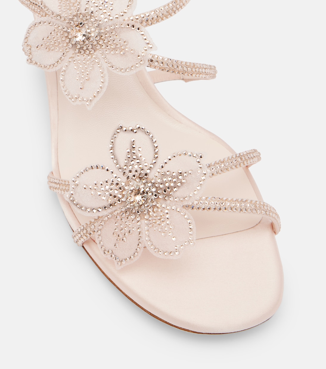 Verzierte Sandalen Floriane aus Satin | Rene Caovilla