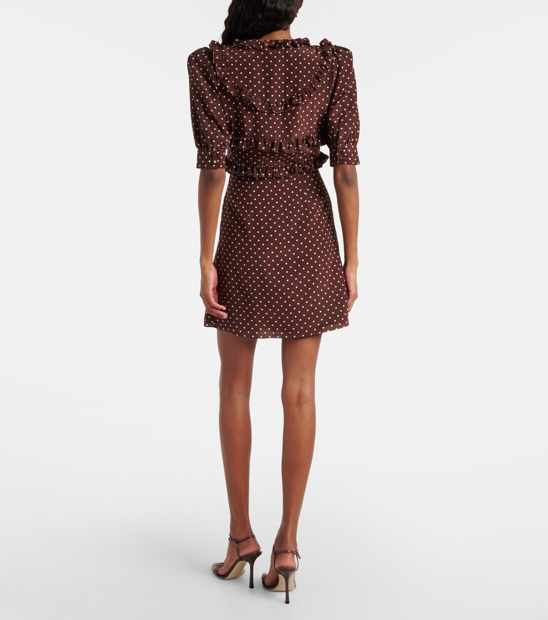 Vestido corto de seda con lunares | Alessandra Rich