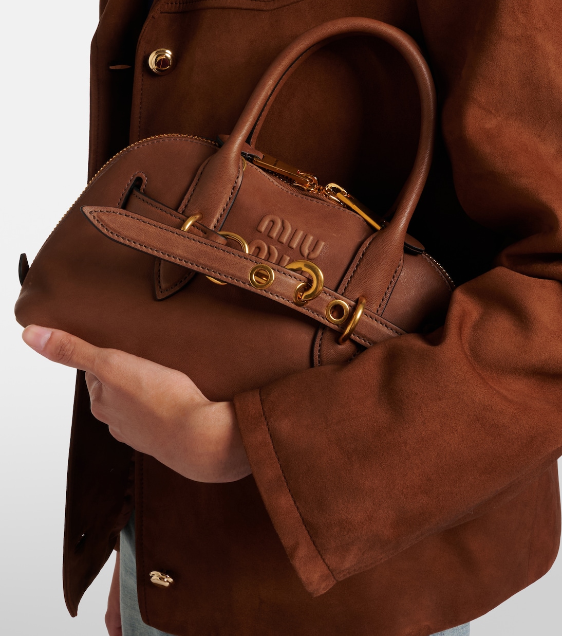 Adventure leather tote bag | Miu Miu