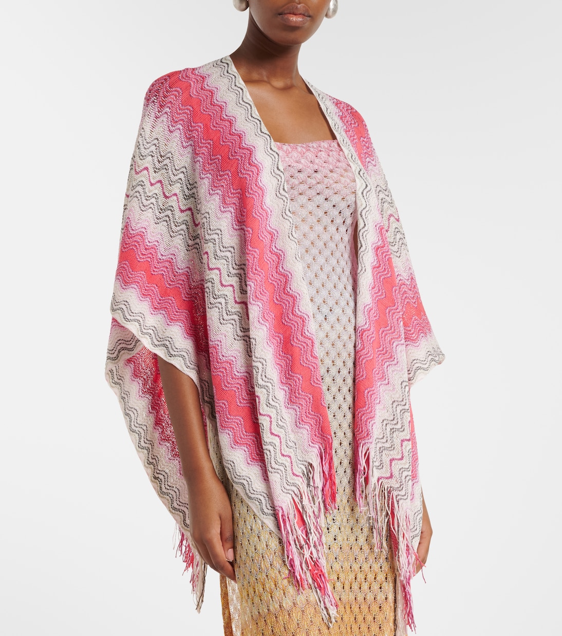 Lamé fringed poncho | Missoni