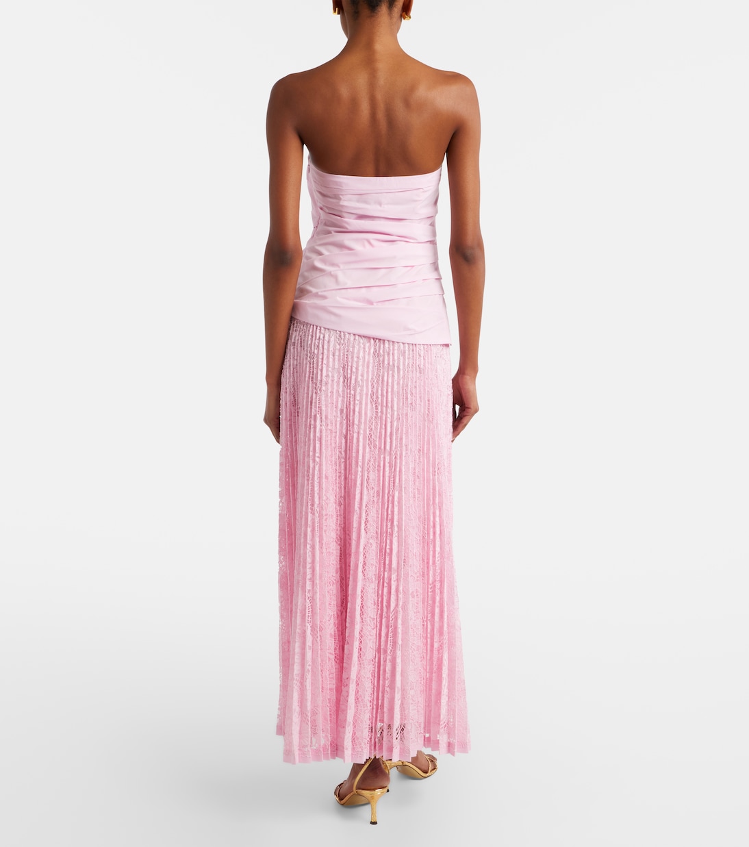 Annalise plissé lace maxi dress | Simkhai