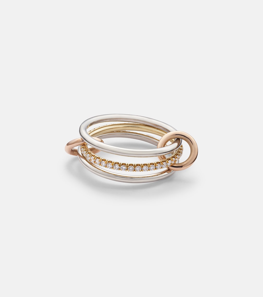 Bague Sonny MX en or blanc, rose et jaune 18 ct et diamants | Spinelli Kilcollin