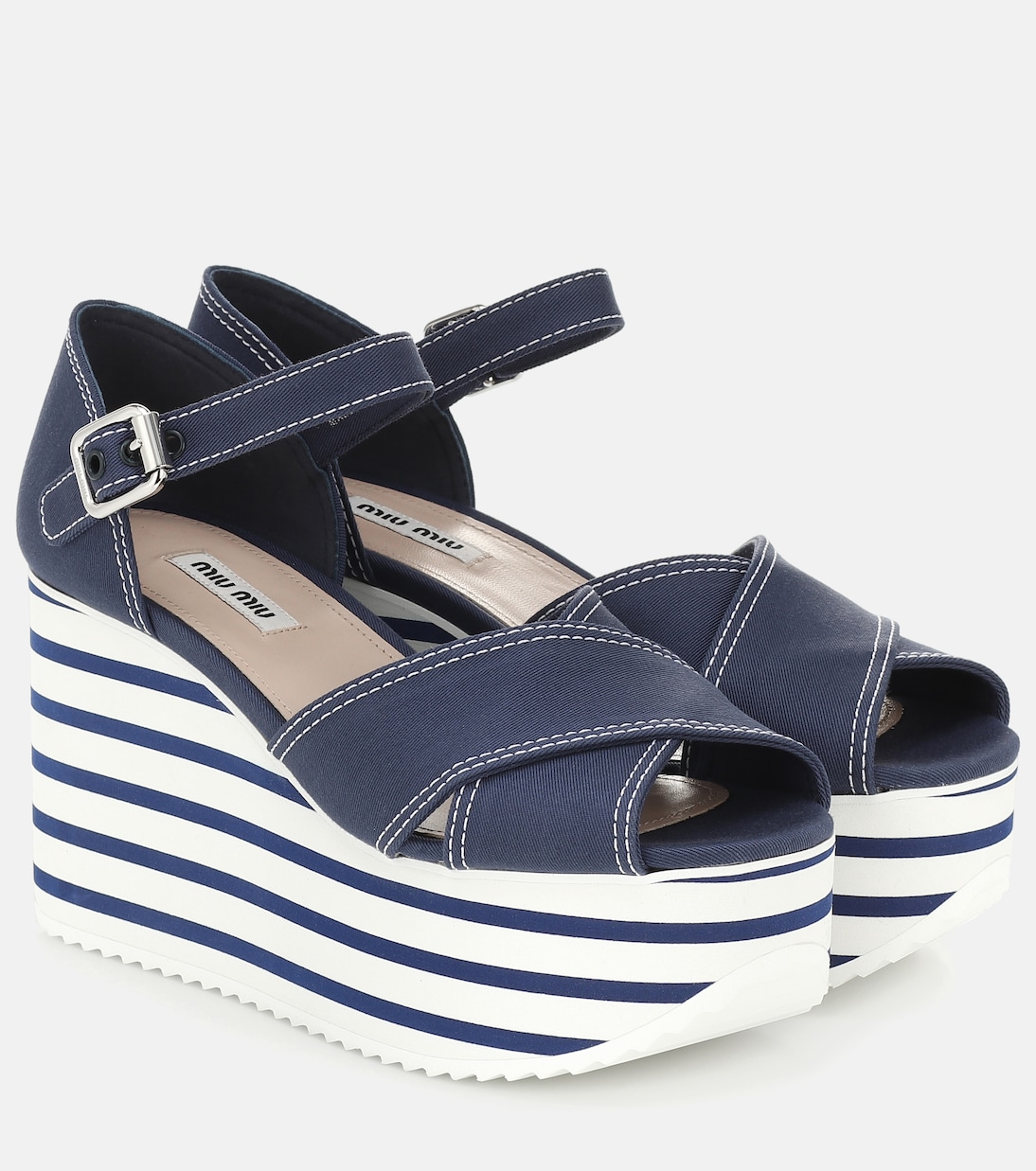 Sandali in gabardine con platform | Miu Miu
