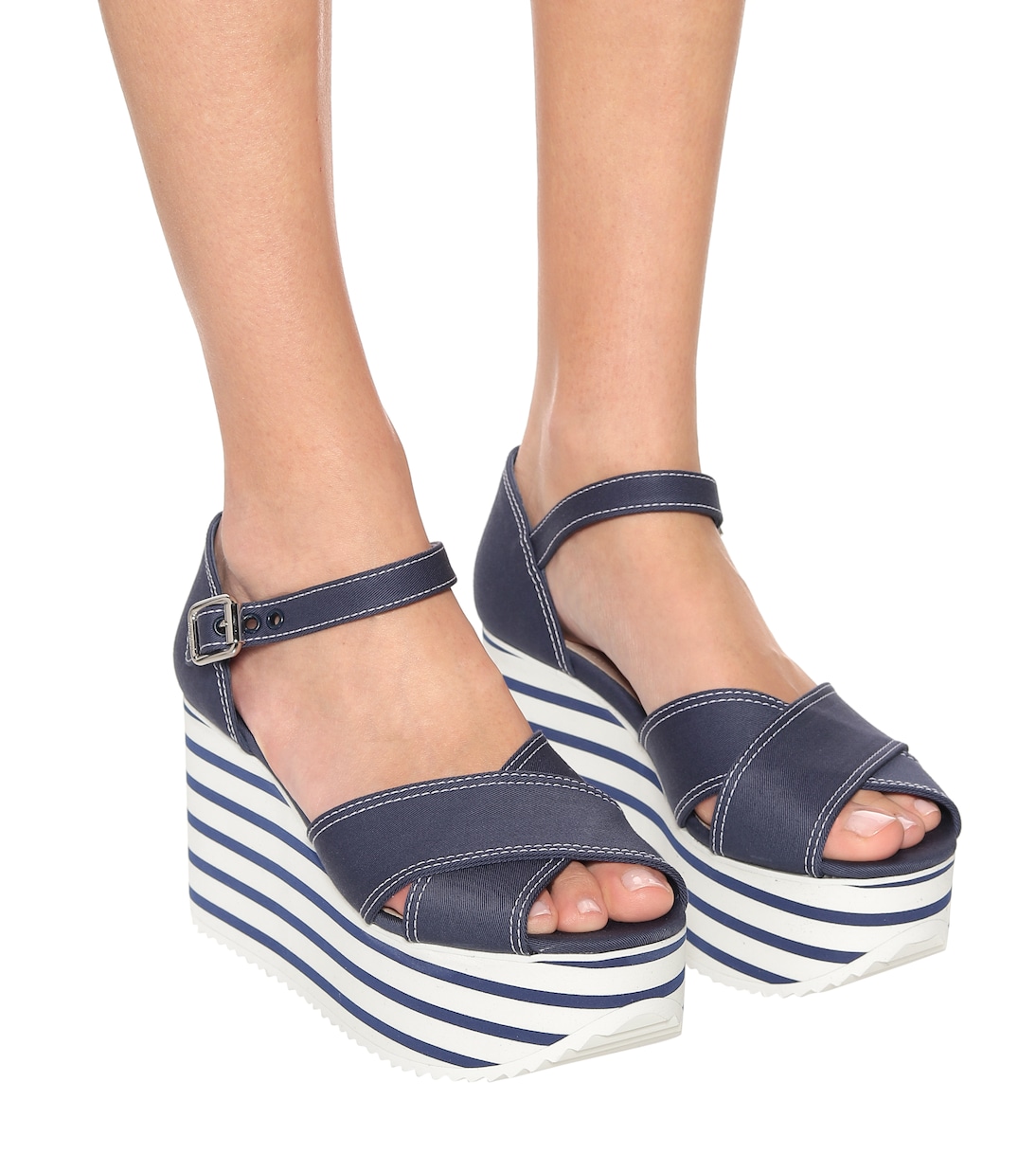 Sandali in gabardine con platform | Miu Miu