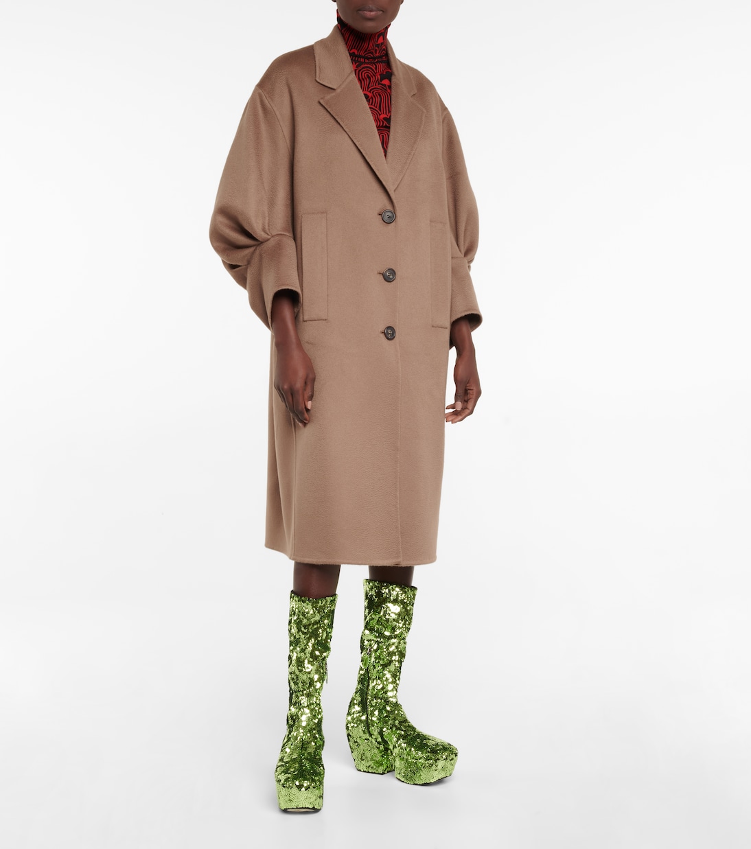 Sequined platform ankle boots | Prada