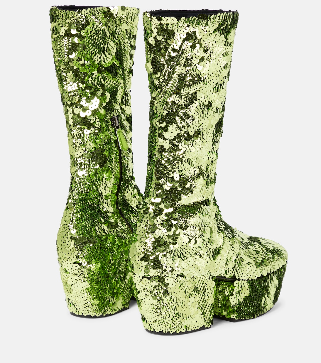 Sequined platform ankle boots | Prada