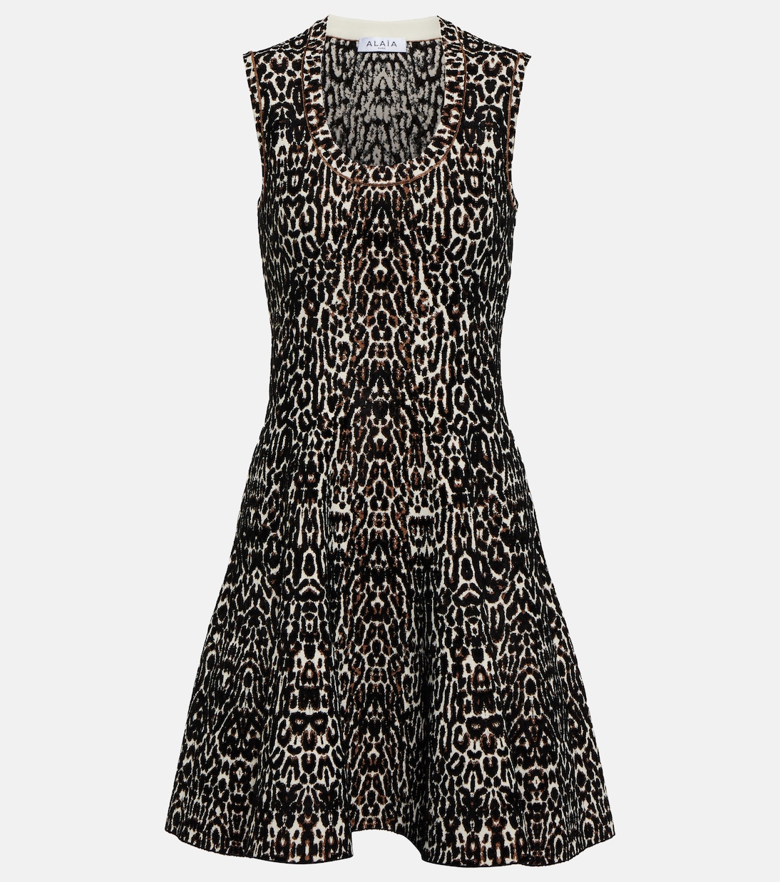 Leopard-print jacquard minidress | Alaïa