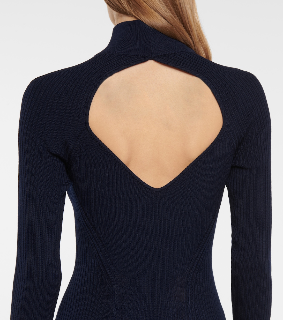 Abito midi in misto lana a coste | Alaïa