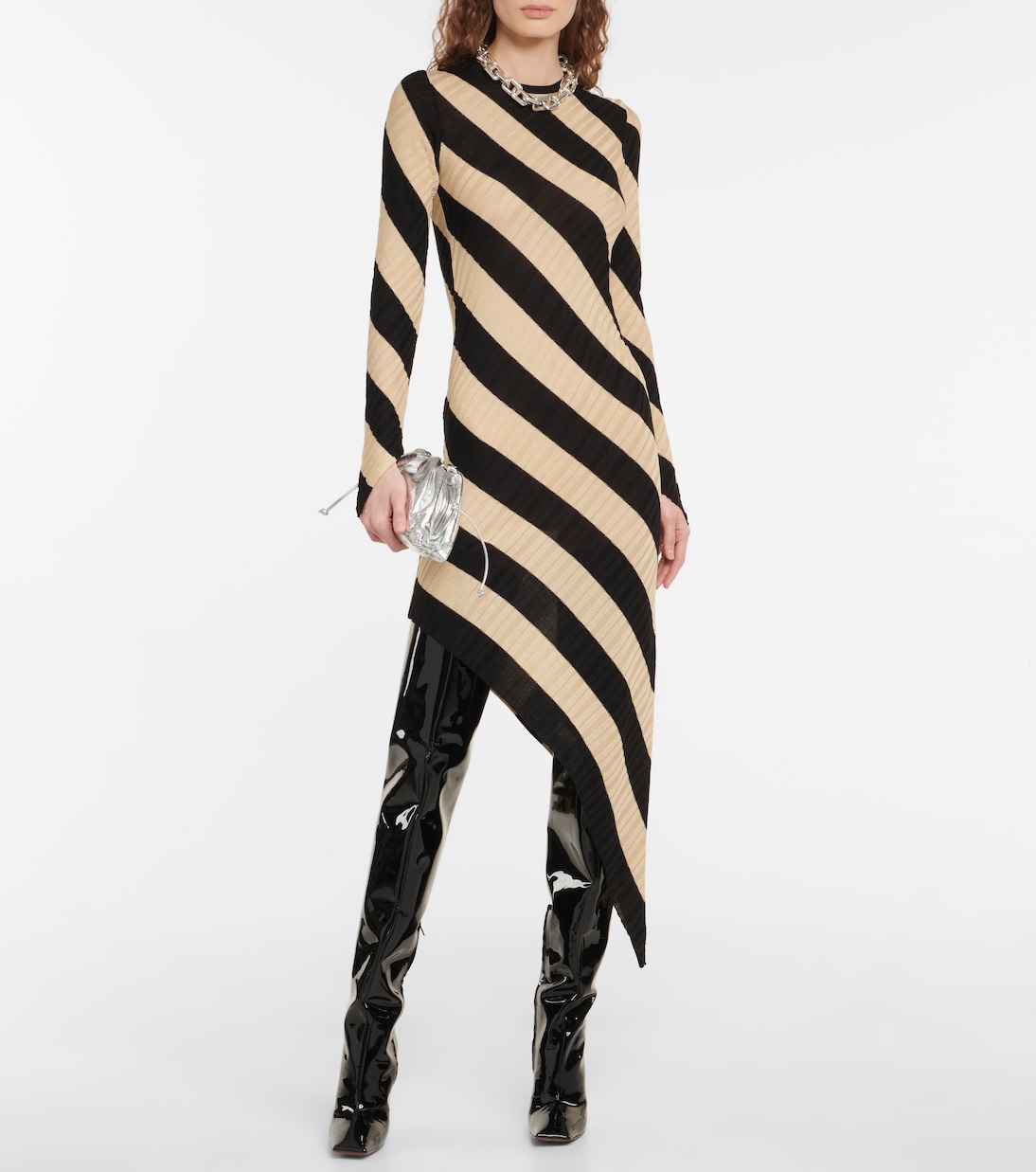 Adon silk ribbed-knit midi dress | Petar Petrov