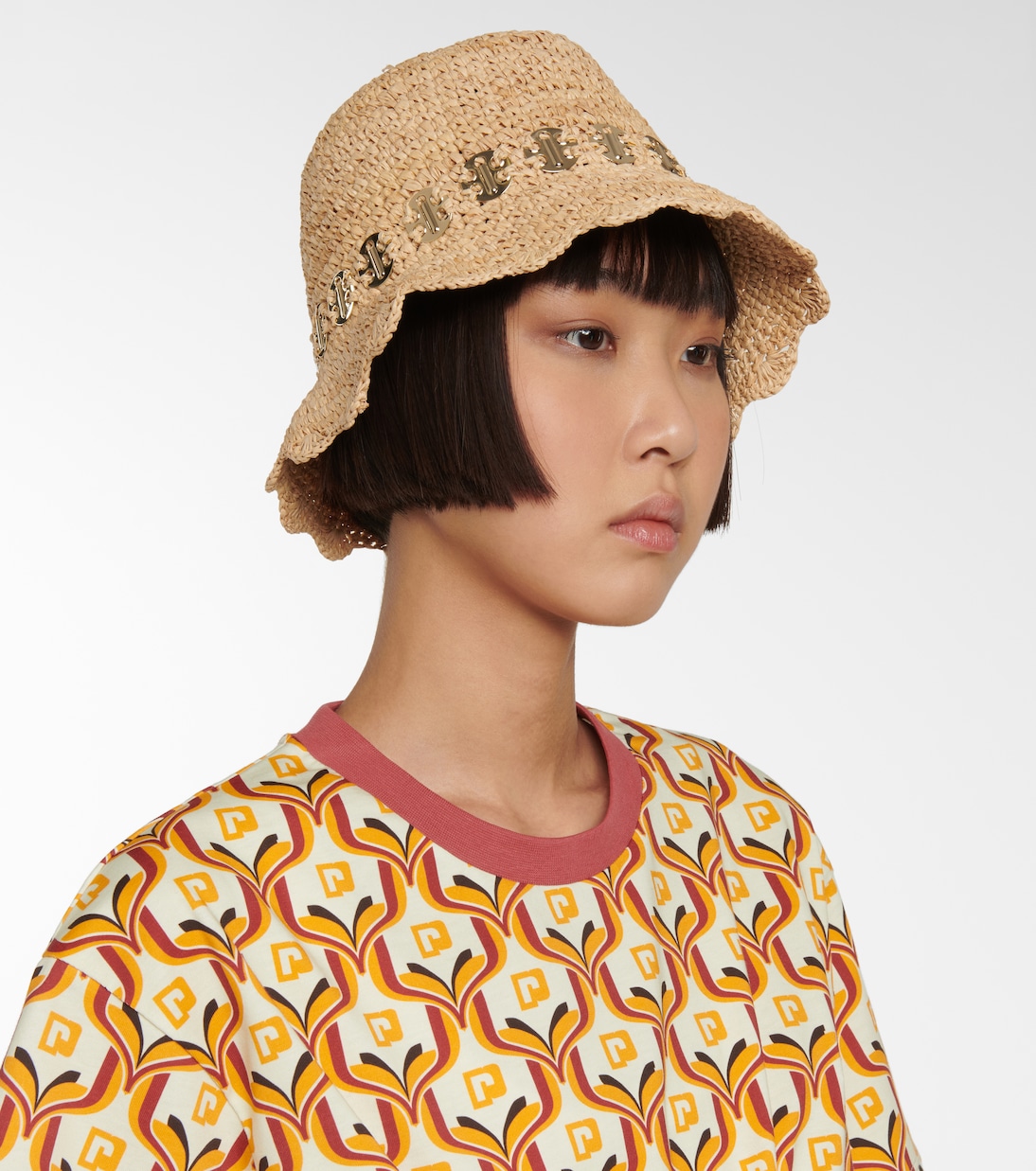 Embellished raffia bucket hat | Rabanne