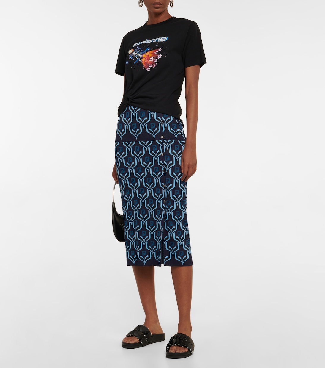 Falda larga en jacquard | Rabanne