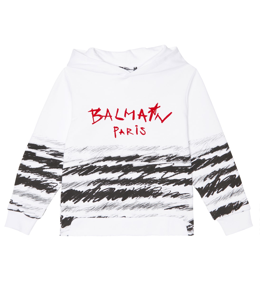 Printed cotton jersey hoodie | Balmain Kids