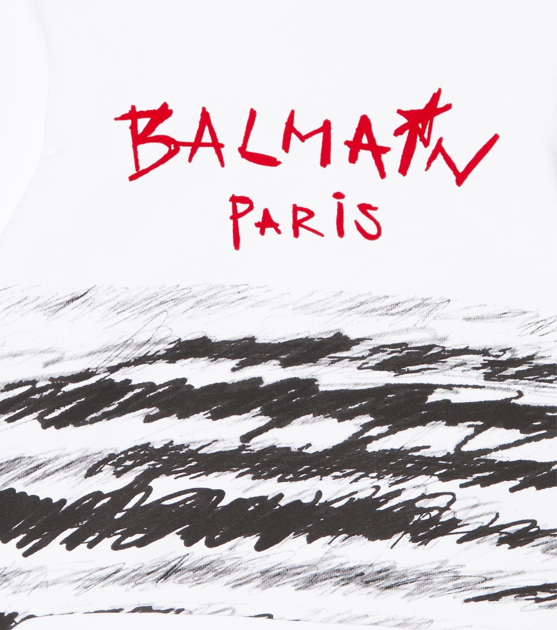 Printed cotton jersey hoodie | Balmain Kids