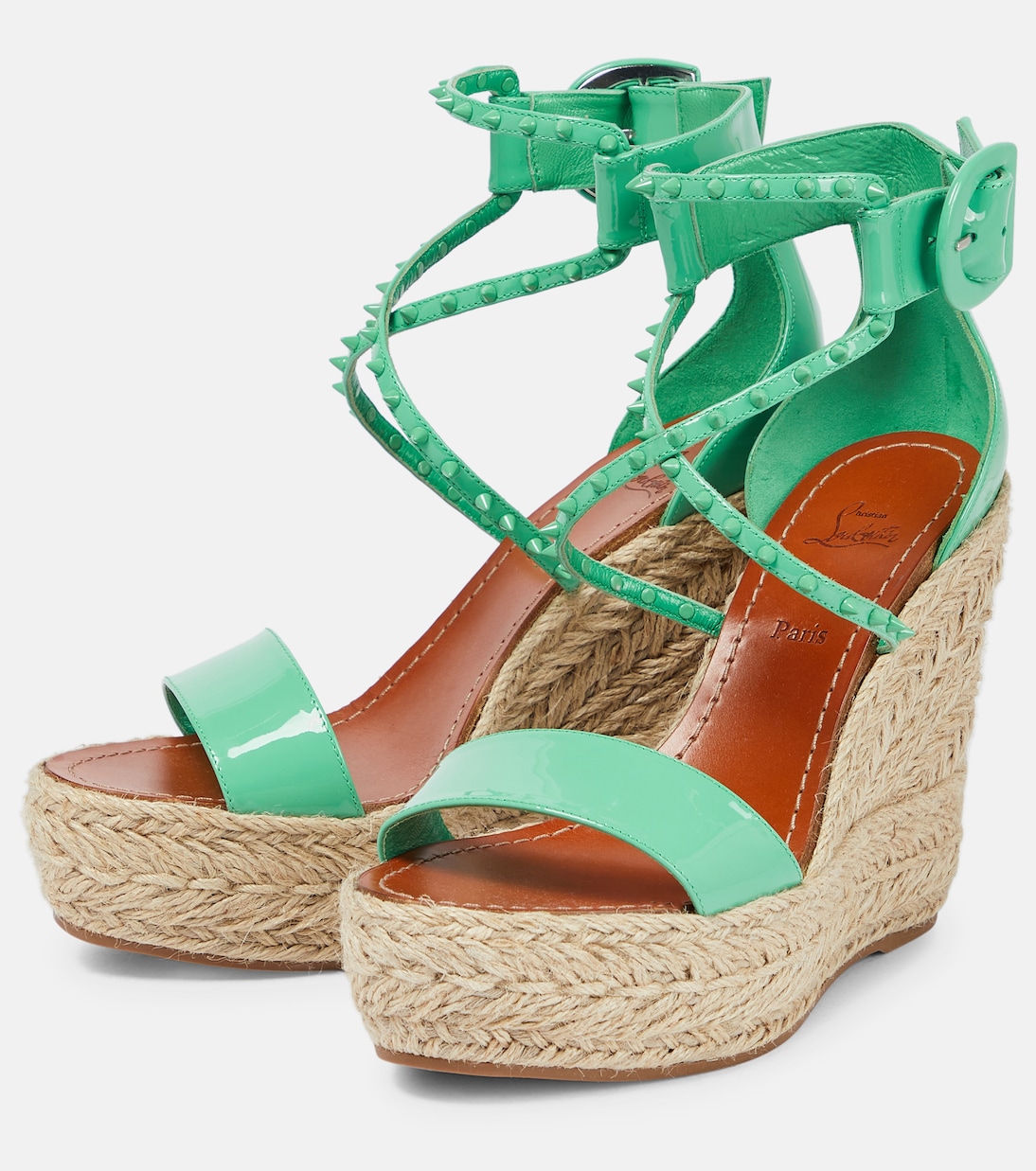 Sandali Choca Zeppa Spikes 120 in vernice | Christian Louboutin