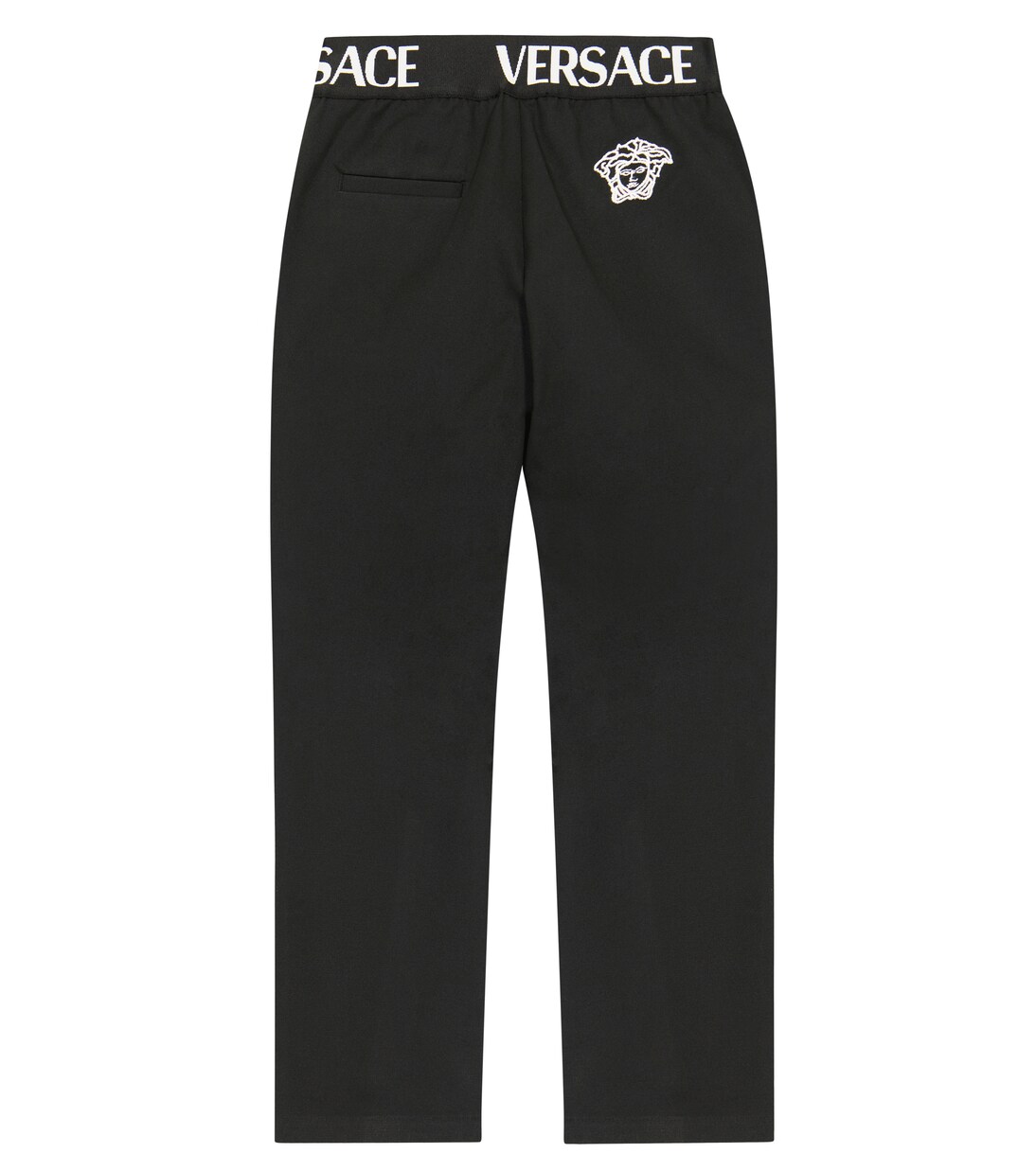 Pantalon à taille haute en coton à logo | Versace Kids