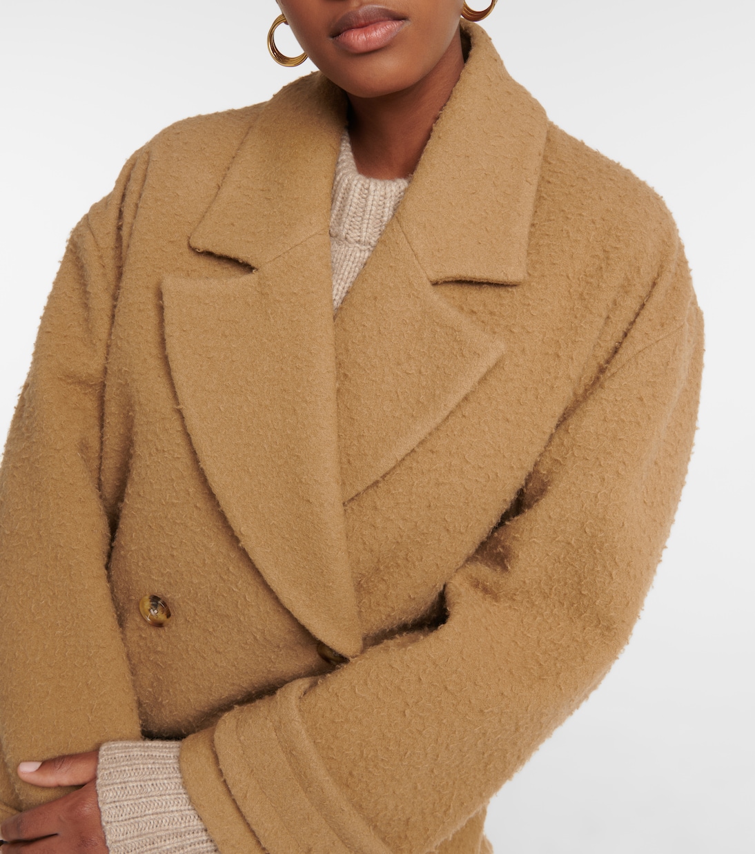 Double-breasted wool-blend felt coat | Amiri