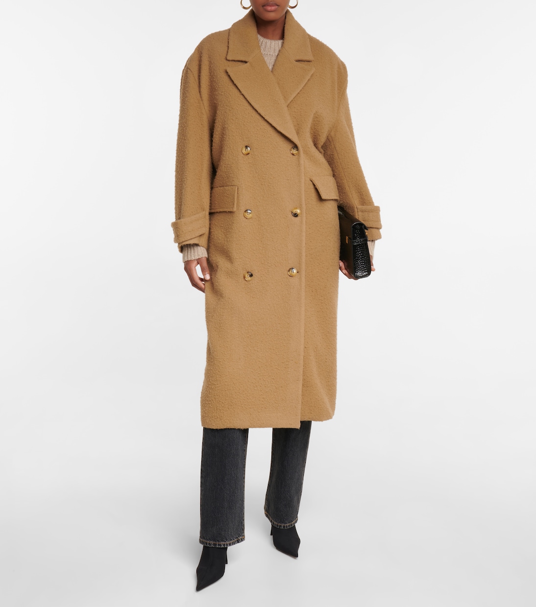 Double-breasted wool-blend felt coat | Amiri