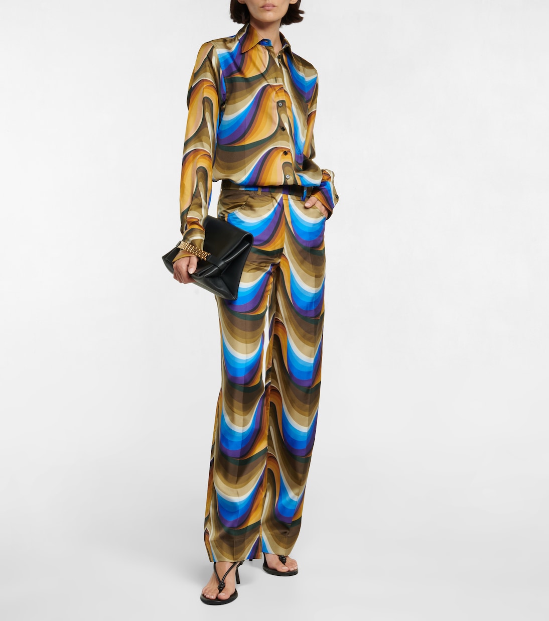 Pantaloni regular in seta | Victoria Beckham