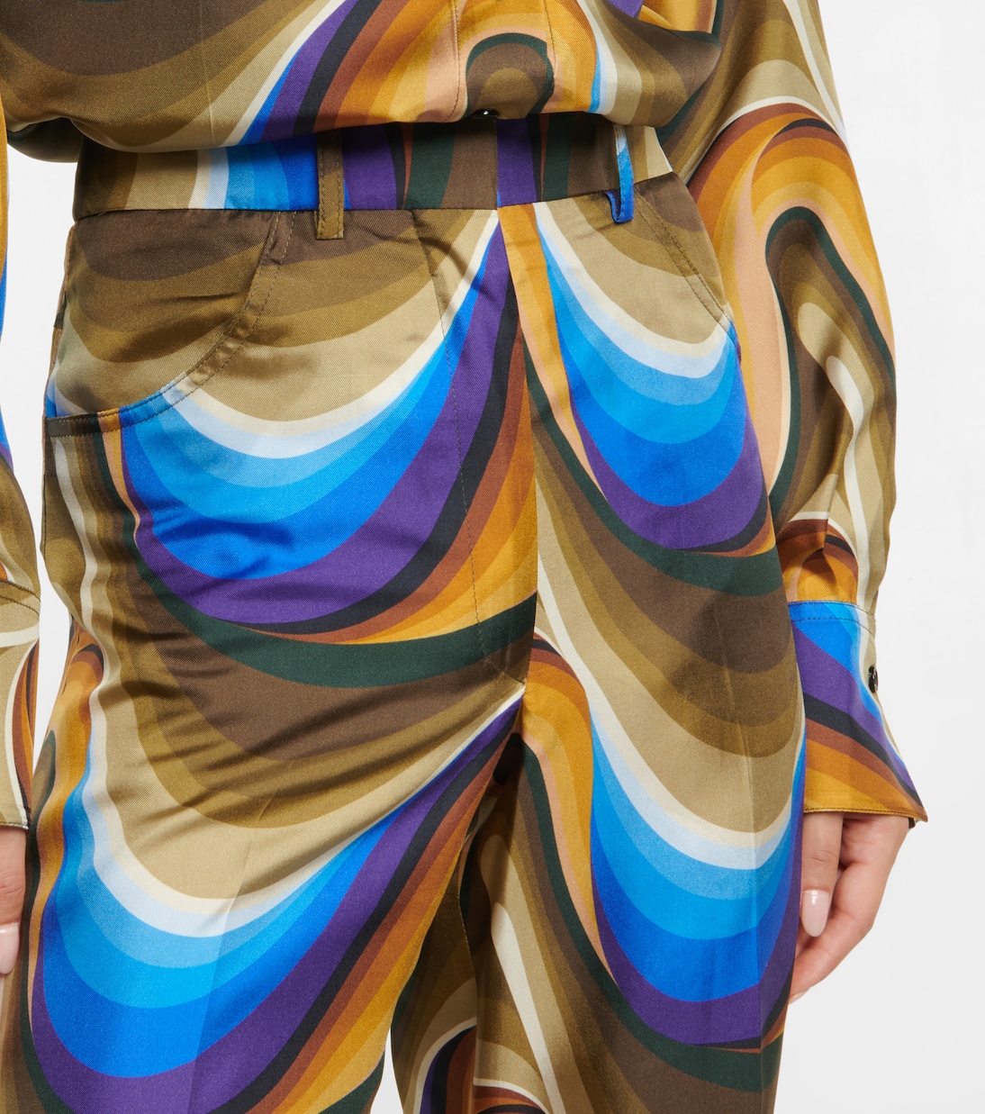 Pantaloni regular in seta | Victoria Beckham