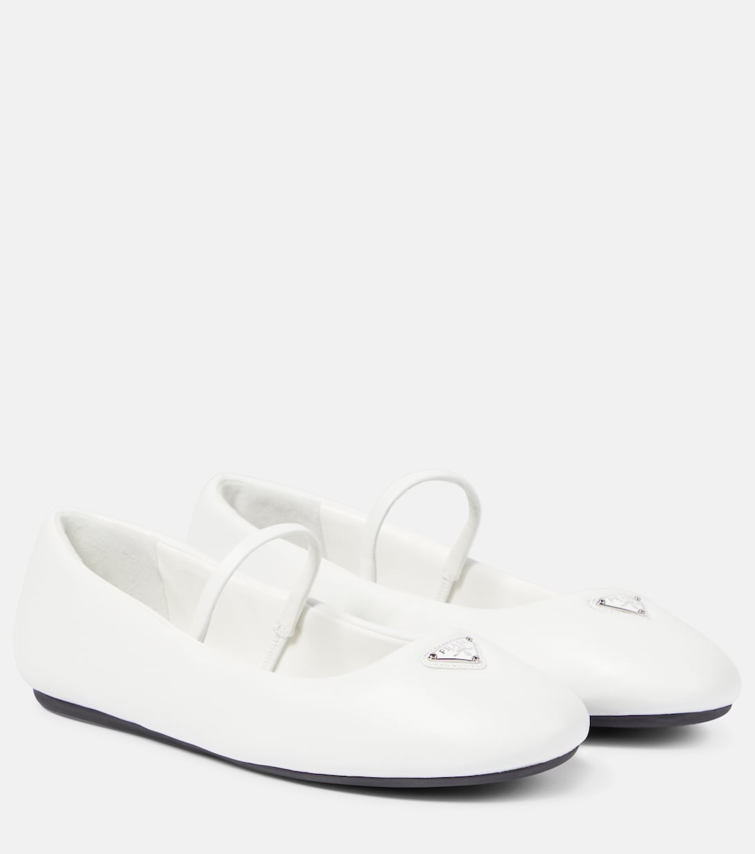 Prada white flats sale
