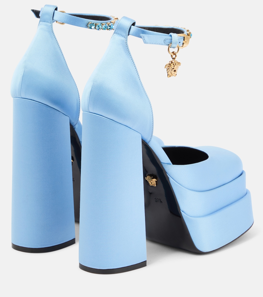Medusa Aevitas satin platform pumps | Versace
