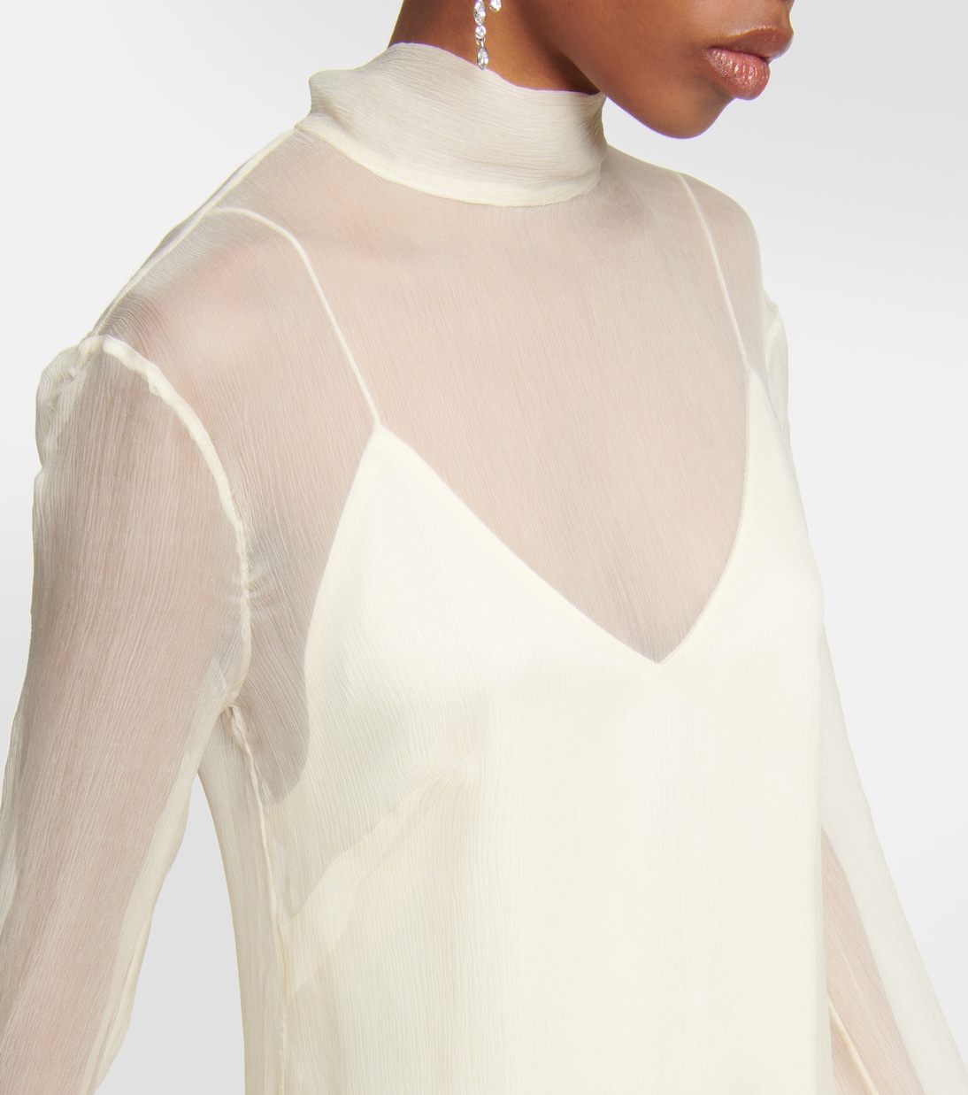 Abito midi Gina Venti in seta e piume | Taller Marmo