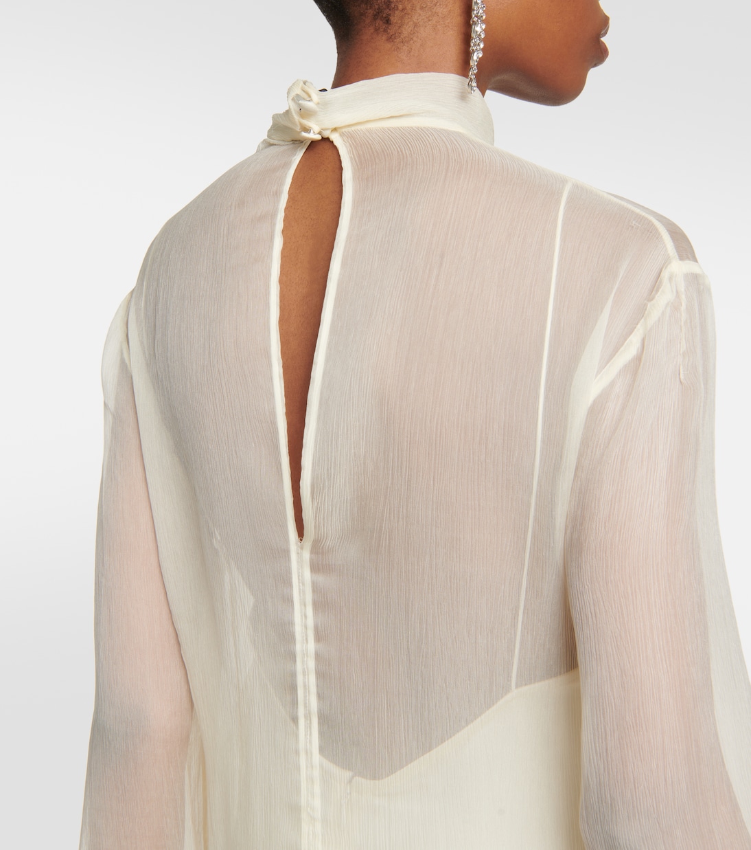 Abito midi Gina Venti in seta e piume | Taller Marmo