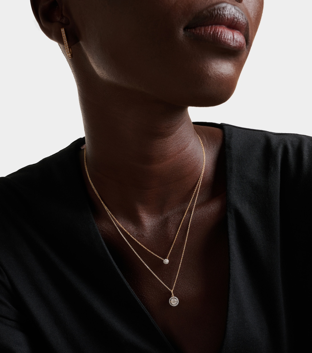 Collier Dainty Mirror Ball en or 10 ct et diamants | Stone and Strand