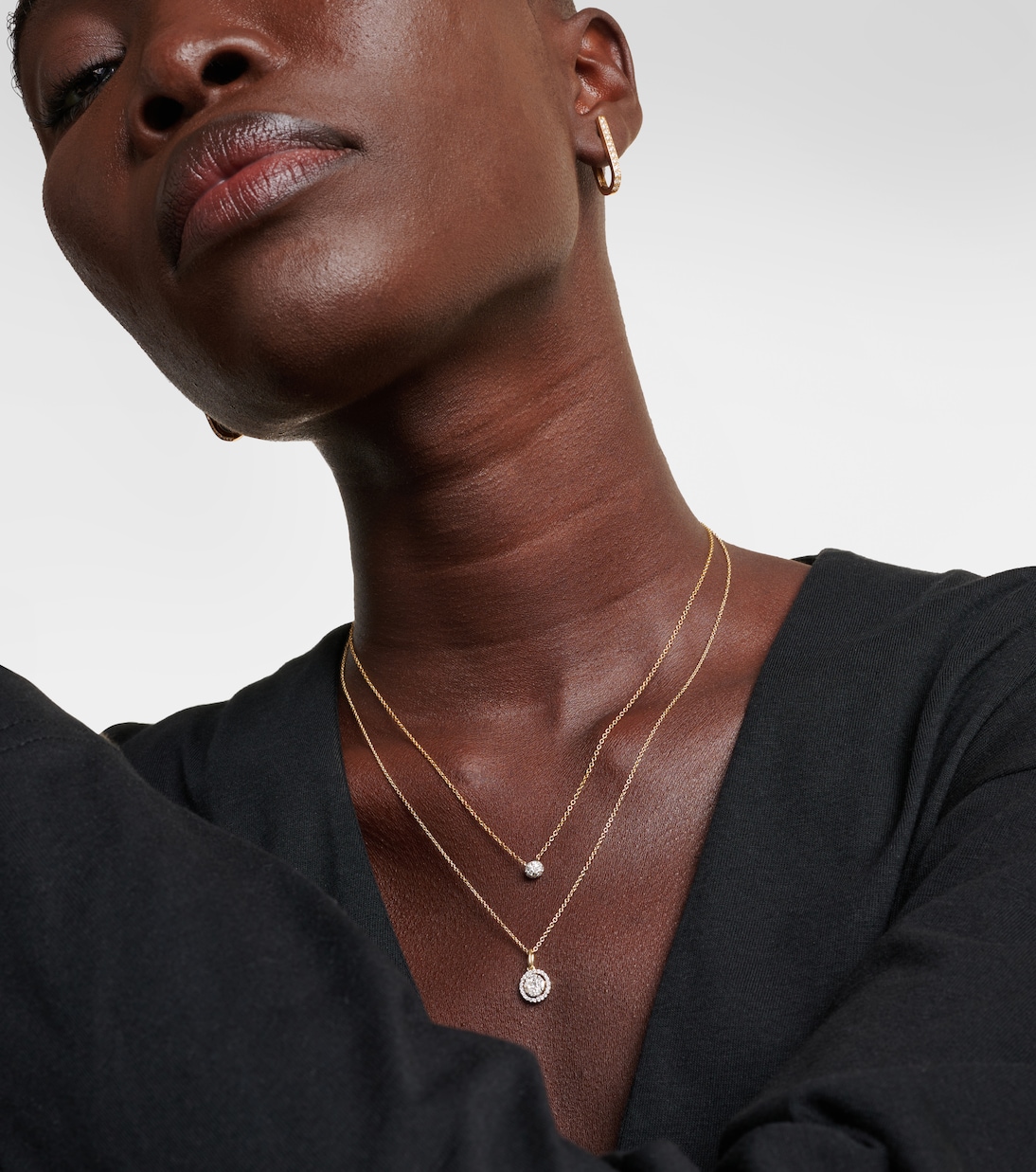 Collier Dainty Mirror Ball en or 10 ct et diamants | Stone and Strand