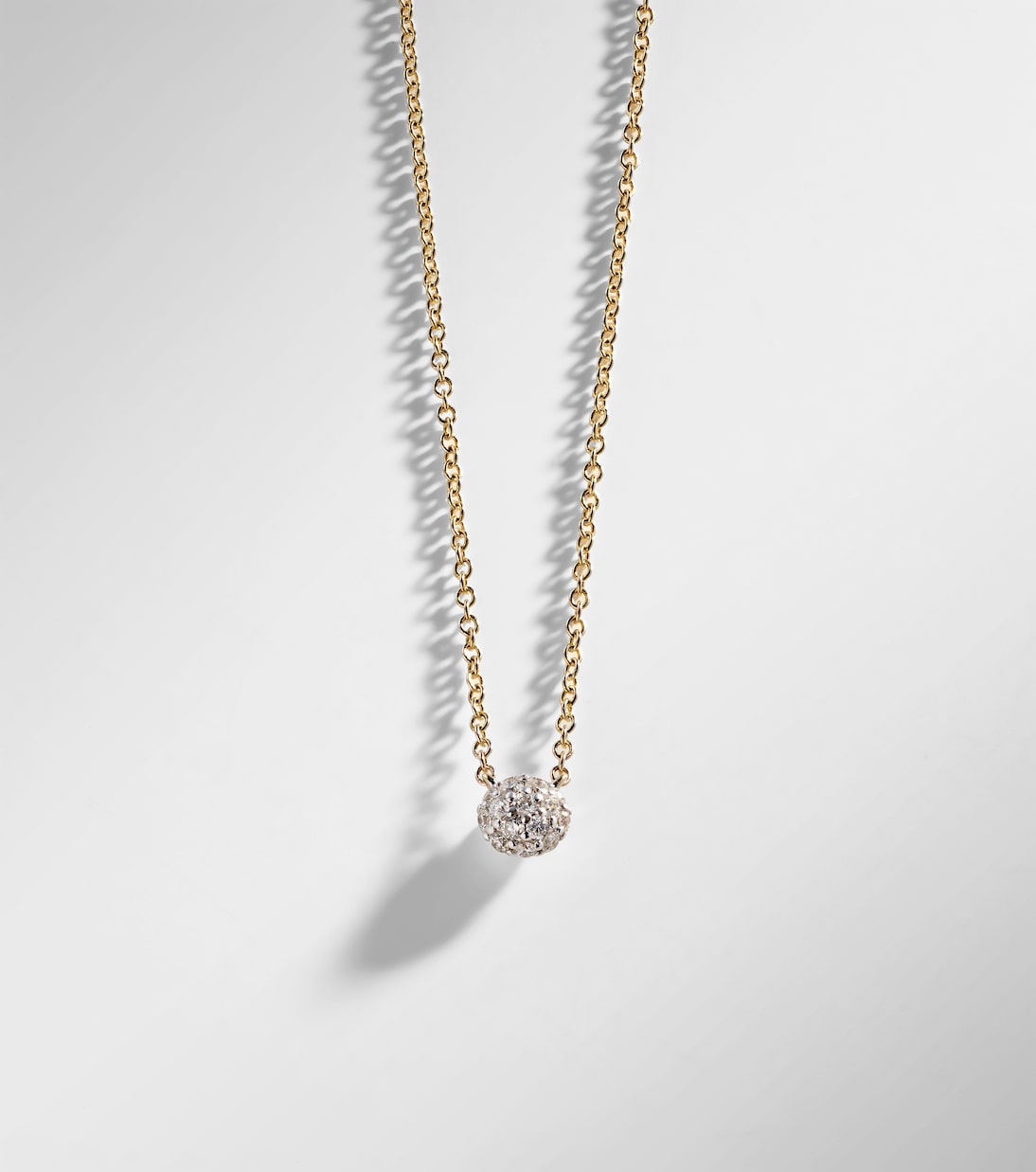 Collier Dainty Mirror Ball en or 10 ct et diamants | Stone and Strand