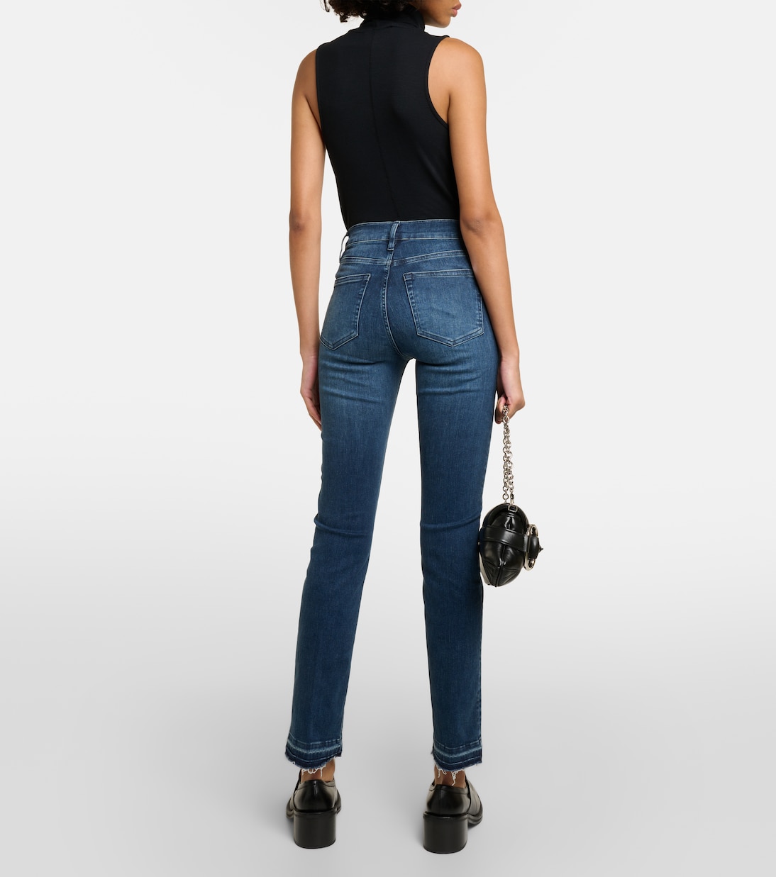Le High Straight Long straight jeans in blue - Frame | Mytheresa