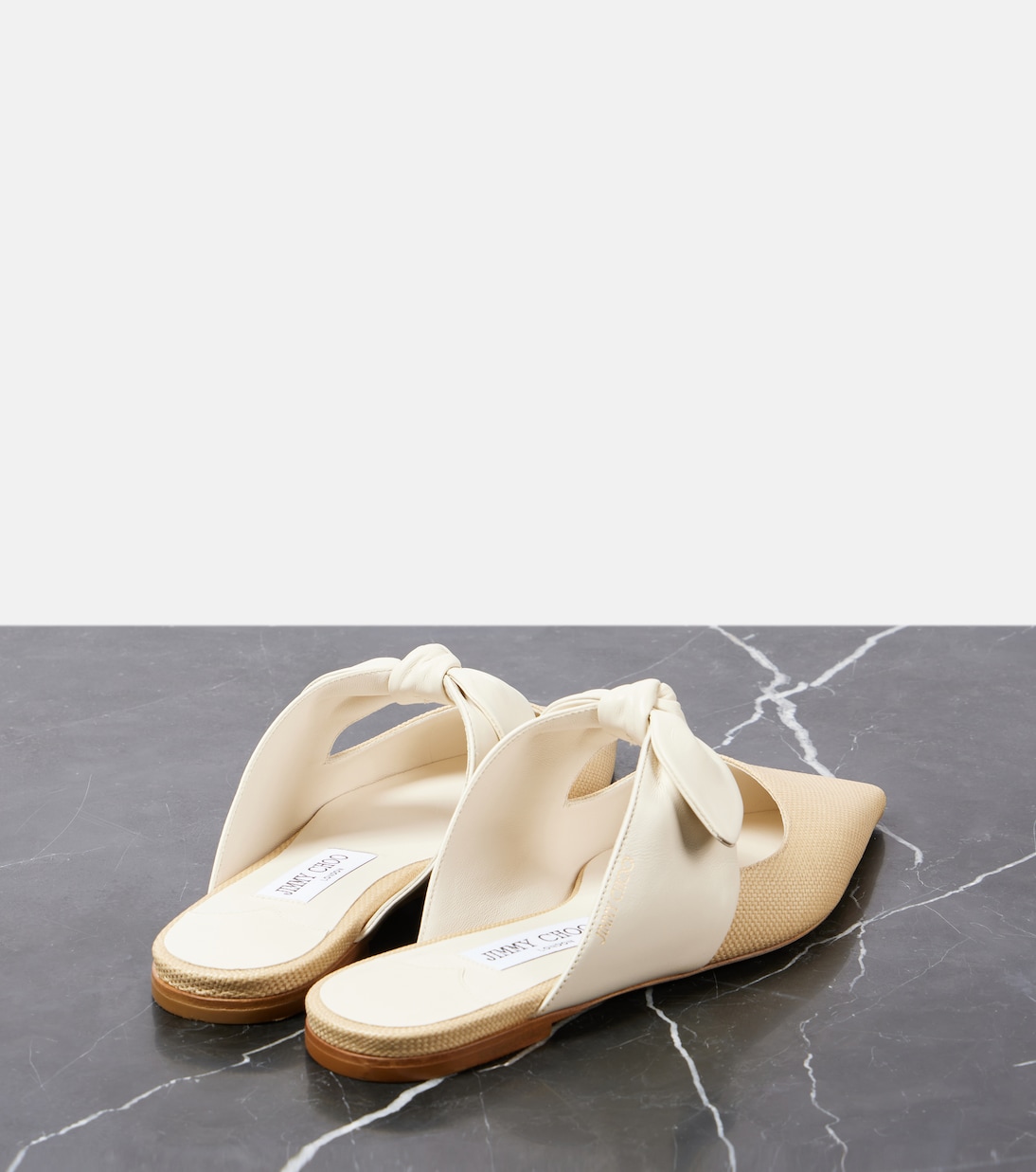 Slippers Rali in pelle e rafia | Jimmy Choo