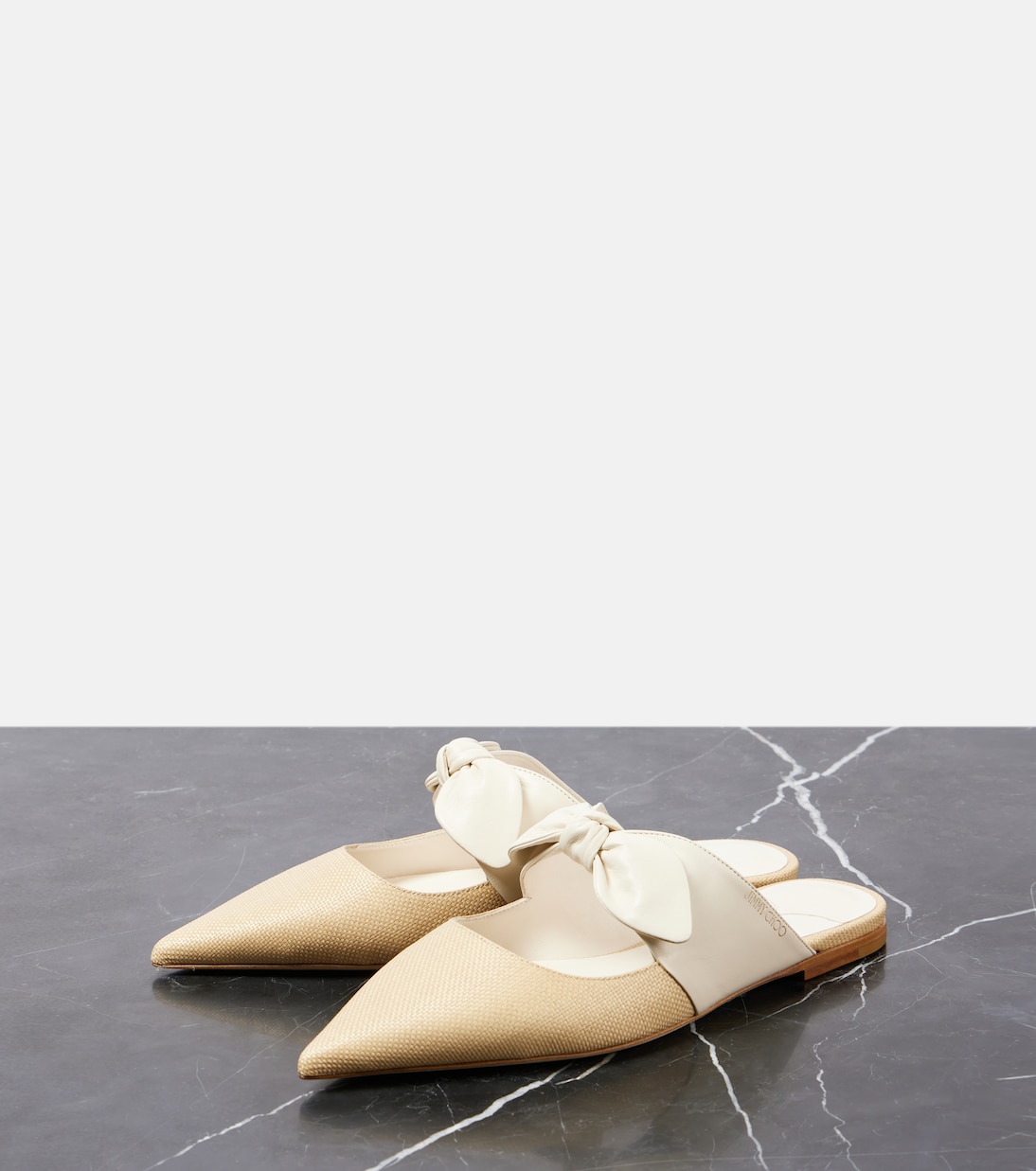 Slippers Rali in pelle e rafia | Jimmy Choo
