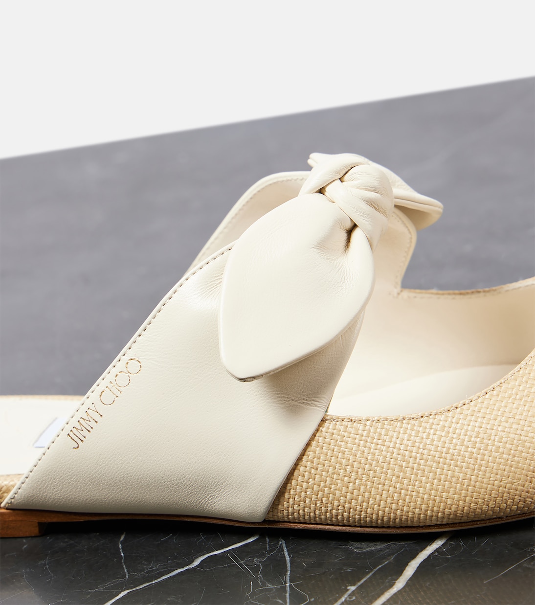 Slippers Rali in pelle e rafia | Jimmy Choo