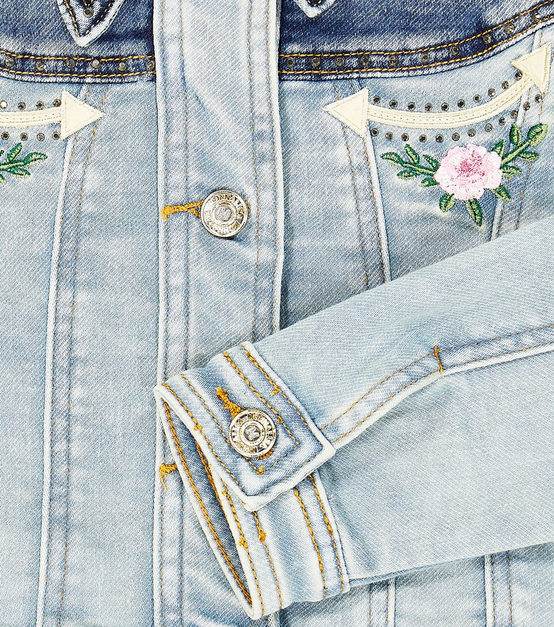 Bestickte Jeansjacke | Monnalisa