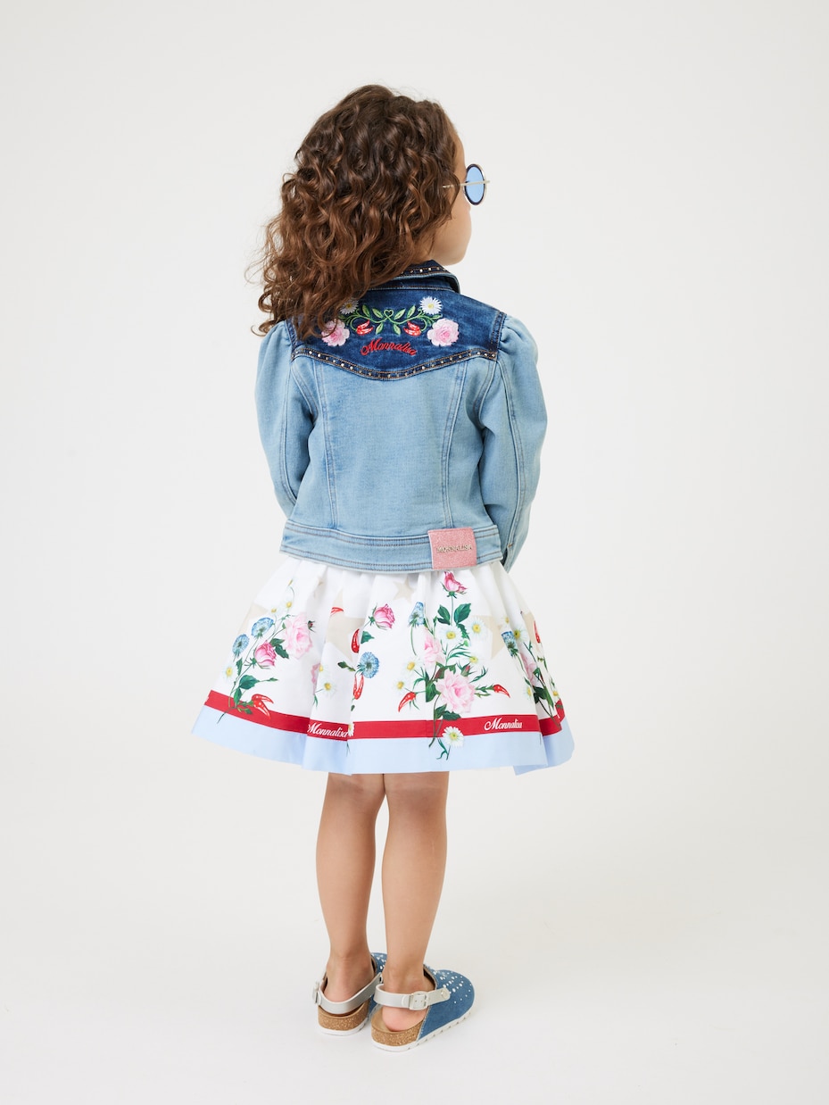 Bestickte Jeansjacke | Monnalisa