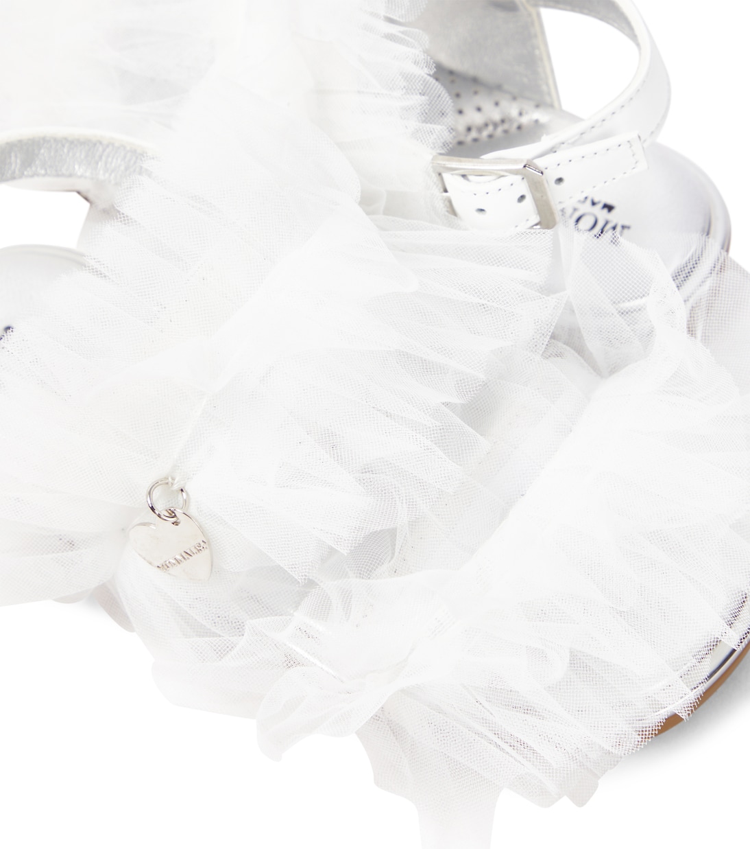 Sandalen aus Tüll und Leder | Monnalisa