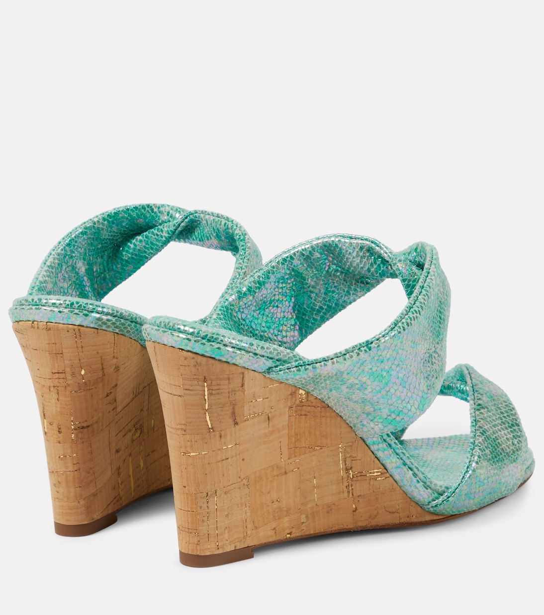 Wedge-Sandalen Twist aus Metallic-Leder | Aquazzura