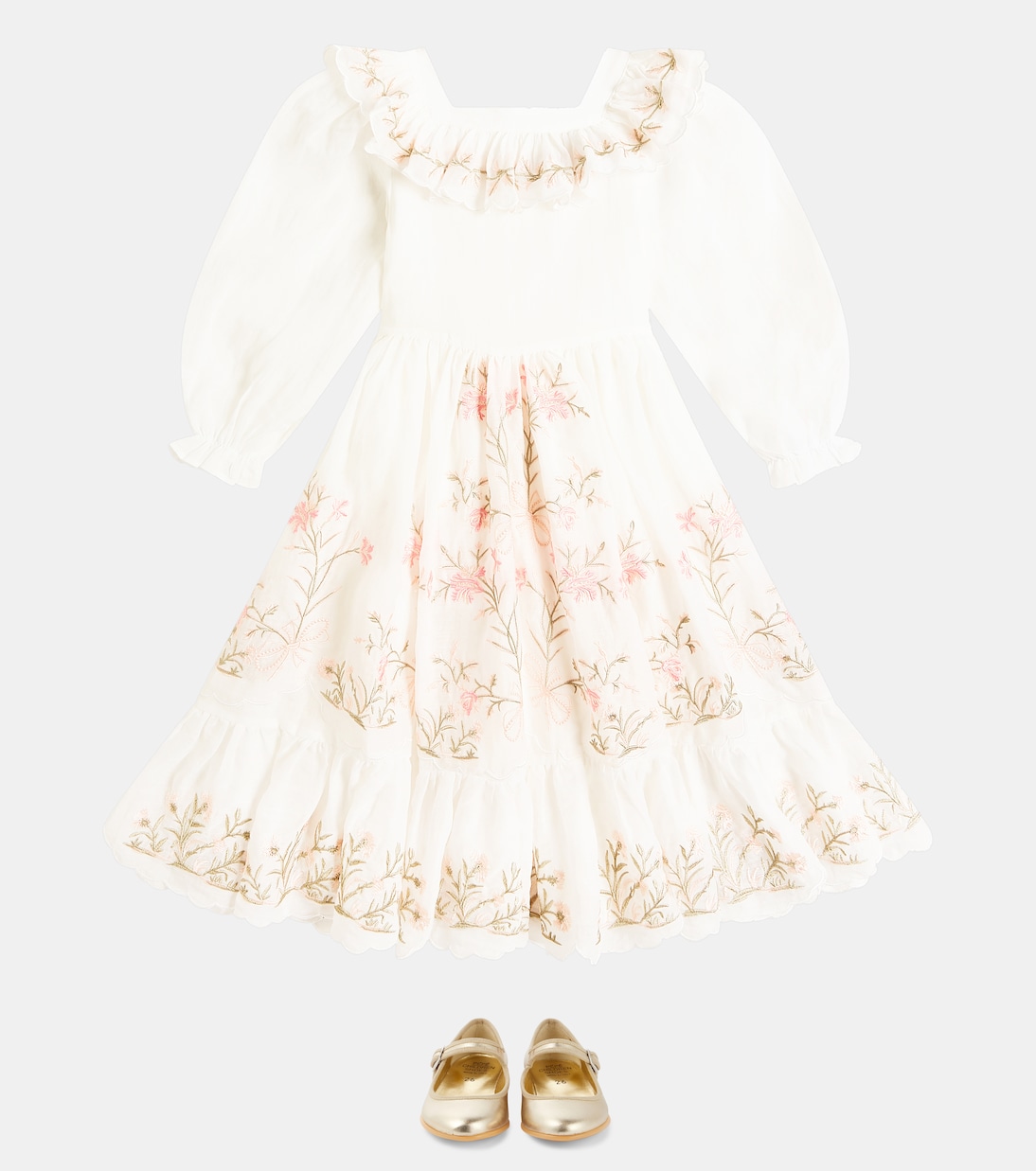 Besticktes Kleid aus Leinen | Petite Amalie  
