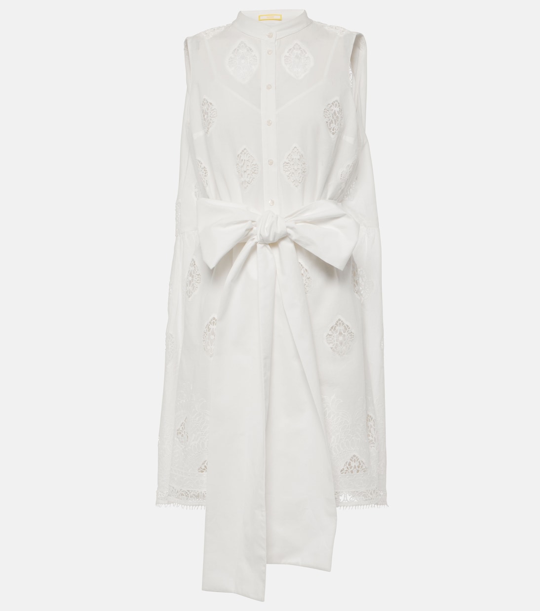 Vestido corto de mezcla de algodón bordado | Erdem