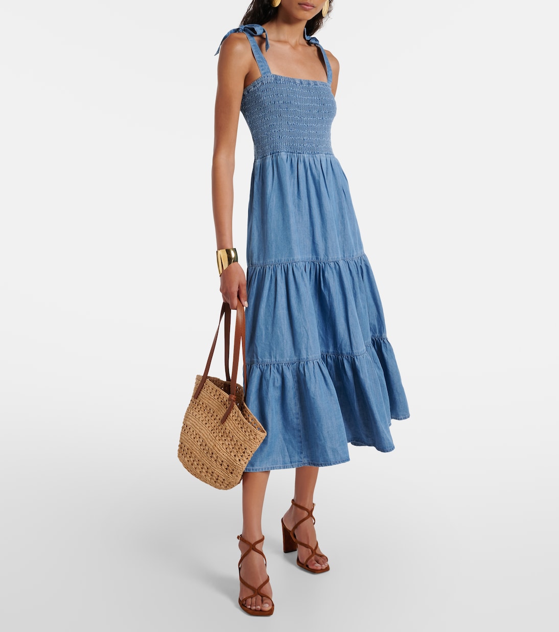 Abito midi Tola in misto cotone | Veronica Beard